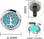 Car Aromatherapy Essential Oil Diffuser Locket Tree of Life Pattern Stainless Steel Car Air Fresheners Vent Clips Decorative