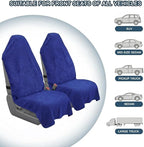 Car Seat Towel Cover, 2pcs Universal Front Seat Protector for Cars, SUVs and Trucks, Sweat Towel Car Seat Cover for Gym, Yoga, Swimming, Pets and Family Travel, Blue