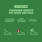 SmellWell - Scented Shoe Deodorizer Inserts - Odor Eliminators - Activated Bamboo Charcoal + Minerals - Natural Freshenes for shoes, bags, gloves - 2 x 1.8oz Original Size Camo Green