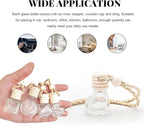 5 PCS Hanging Car Air Freshener, 8ml Empty Clear Glass Perfume Bottle Freshener Diffuser, Essential Oil Fragrance Aromatherapy Bottle Ornament for Car, Interior Car Accessories (Heart)