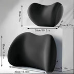 Car Headrest & Lumbar Support Cushion - Ergonomic Car Headrest and Lumbar Support Cushion - Car Lumbar Support Pillow and Car Neck Pillow Kit for Office Chair/Truck/Wheelchair (Black)