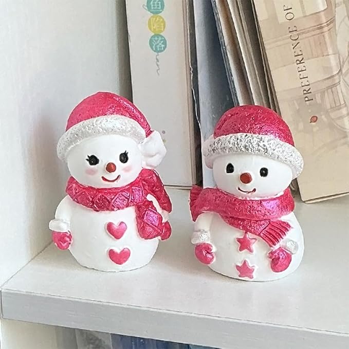 Car air freshener diffuser Plaster Couple Snowman Figurines Fragrant Gypsum Cute interior accessories car dashboard ornaments Indoor Christmas New Year's Gifts Porch Office Desk Decor (orange, NO.5)