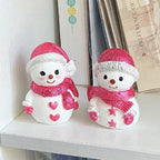 Car air freshener diffuser Plaster Couple Snowman Figurines Fragrant Gypsum Cute interior accessories car dashboard ornaments Indoor Christmas New Year's Gifts Porch Office Desk Decor (red, NO.5)