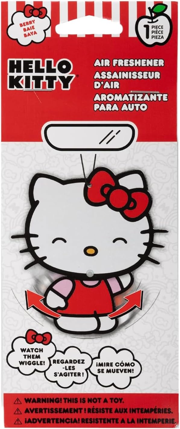 Hello Kitty Automotive Air Fresheners: PlastiColor Wiggle Hanging Car Air Freshener - Odor Eliminator for Car, Cute Hanging Air Freshener for a Fresh Driving Experience, 6 Packs