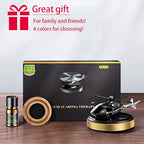 Upgraded AL Alloy Helicopter Aromatherapy Solar Rotating Air Freshener, Home and Car Interior Decoration Accessories (Gold)