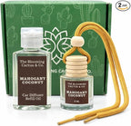 Car Air Freshener with 30ml Refill – Hanging Car Diffuser Oil, Long-Lasting Phthalate-Free Scent – Hanging Car Air Freshener + Refill. (Mahogany Coconut, 8 ml)