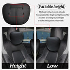 Seat Headrest Neck Pillow for Tesla Model 3 ModelY/S/X Uniquely Designed Neck Pillow Seat Headreck Cushion Nappa Leather Neck Support Car Accessories (1 pcs Black)