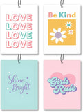 Trendy Cute Pink Christian Car Air Freshener 4 Pcs - Cute Pink Girly Religious Hanging Air Freshener 4 Pcs for Cars Closet Drawer Books, Preppy Christian Car Accessories Mirror Decor for Women Girls