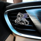 Bling Dragon Car Decor,2pcs Silver Blue Vintage Dragon Car Air Freshener Vent Clips,Refillable Diffuser
