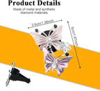 2PCS Car Air Fresheners Vent Clips, Butterfly Car Accessories, Sparkly Bling Dual Butterfly Auto Air Vent Clips, Automotive Cute Air Conditioning Outlet Decoration Universal for Women Girl