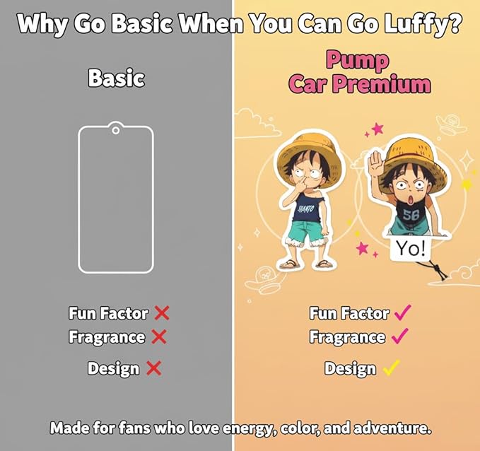 PumpCar 2 pieces Luffy kid double-sided hanging Japanese anime cherry-scented One Piece car air freshener Cool anime hanging air fresheners for rearview mirror Car Interior Accessories Household Gifts