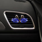 Katutude 2 Pcs Crystal Swan Car Air Vent Clips with Fragrance Tablets, Car Diffuser Air Freshener Vent Clips Air Conditioner Outlet Clip Charm Bling Car Interior Decoration, Blue