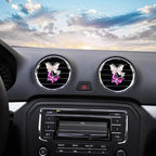 1PC Car Air Fresheners Vent Clips, Cute Dual Butterfly Diamond Rhinestone Car Vent Clip, Air Outlet Perfume Diffuser, Sparkly Bling Car Interior Decoration Accessories for Girls Women (Pink)
