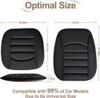 Memory Foam Car Seat Cushion with Breathable Fabric & Non-Slip Gel, Universal Fit for Car Truck Office Home 19.6x18x1.2 Black with Backrest
