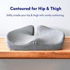 C CUSHION LAB Patented Pressure Relief Seat Cushion for Long Sitting Hours on Office/Home Chair, Car, Wheelchair - Extra-Dense Memory Foam for Hip, Tailbone, Coccyx, Sciatica - Wellness Green