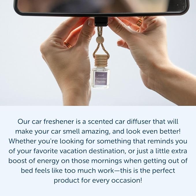 CANDECraftCo Car Air Hanging Fragrance Oil, Car Auto Freshener for Essential Oils, Scents Fragrance Aromatherapy Automobile Diffuser, Long Lasting (Hawaiian Sunset)