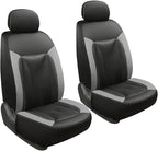 GIANT PANDA Front Seat Cover for Nissan, 3D Air Mesh Car Seat Covers Custom Fit Nissan Rogue Altima Sentra Versa Kicks Frontier Murano Pathfinder Maxima Black+Gray 2-Seat