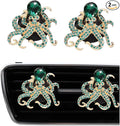 2pcs Octopus Car Vent Clips Car Air Freshener,Green Bling Car Accessories for Women,Ocean Animal Theme Beach Car Decor,Refillable Car Diffuser