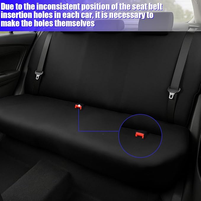 BESULEN Car Back Seat Cover, Dustproof Elastic Cloth Vehicle Rear Seat Bench Protector for Pets Kids, Waterproof Stretch Automobile Interior Accessories, Universal for Sedan Truck SUV (Black)
