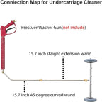 RIDGE WASHER Pressure Washer Undercarriage Cleaner, 16 Inch Undercarriage Washer, Pressure Washer Under Car Cleaner with Straight Extension Wand, 4000 PSI