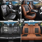 Car Seat Covers Full Set Fit for Buick Encore GX 2012-2026, Premium Faux Leather Waterproof Car Seat Protectors with Lumbar Support, Breathable Anti-Slip Easy to Install(Black&Brown,Full Set)