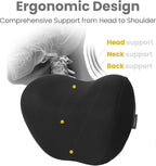 HOPON 2025 Upgrade Headrest Pillow for Tesla Model 3 Y S X,Car Neck Pillow with Breathable Fabric,Soft Pillow for Tesla,Memory Foam Tesla Accessories 1 Pack - Black