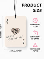 Black Leopard Print Car Air Freshener 4 Pcs, Trendy Cheetah Lucky 8 Ball Ace Card Hanging Air Freshener for Cars Closet Drawer Books, Leopard Car Accessories Mirror Decor for Women