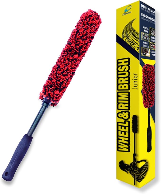 Premium Microfiber Wheel Cleaner Brush | Soft Non-Metallic Rim Cleaner Brush with Ergonomic Handle | Durable Wheel Brush for Cleaning Rims & Wheels | Small Size