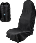 Universal Car Seat Cover Towel, Waterproof Washable Sweat Protection for Front Bucket Seats, Non-Slip Fit, Fits Cars SUVs Trucks, Ideal for Gym, Kids, Pets, Outdoor Sports, Travel (Black, 1 Pack)