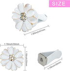 Daisy Air Vent Clips - 6 Pcs Cute Flower Car Air Fresheners Vents Clips Glam Car Interior Decor Charm Accessories for Women (White)+ Mask Hook