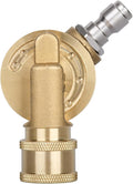Pressure Washer Gutter Cleaner Attachment - 240 Degree Pivoting Coupler, 1/4” Quick Connect, 7 Angles for Power Washer Spray Nozzle, 4500 PSI