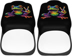 Delerain Car Seat Covers Set 2Pcs, Colorful Peace Frog Universal Front Car Seats Vehicle Enterior Protector Suitable Fits Most Car Auto SUV Sedan Truck