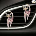 2PCS Car Vent Clips, Bling Cat Air Conditioning Outlet Clip, Crystal Rhinestone Auto Diffuser Perfume Clip, Cute Car Accessories for Women, Vehicle Interior Decoration (Pink)