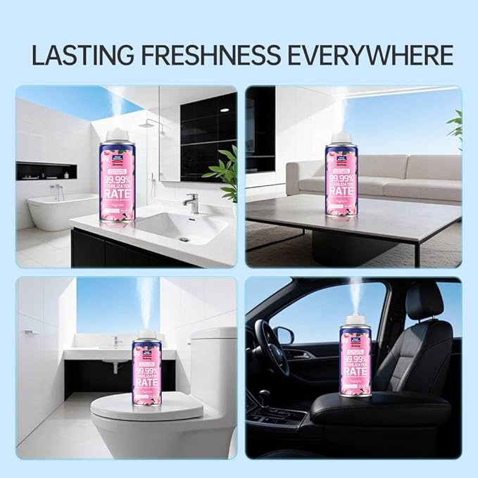 GLODWAY Car Air Freshener Spray, Magnolia Scent, 6 OZ Odor Eliminator,4 Pack, for Cars, Trucks, RVs, Home