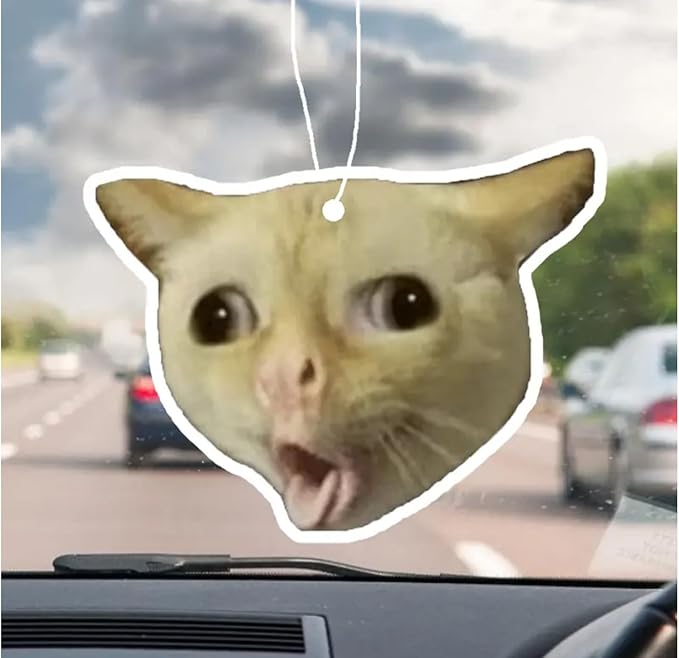 Rawan 4 Pack Cat Air Freshener - Funny Cat Decor for Women, Men & Kids - Hanging Fresheners for Car & Home