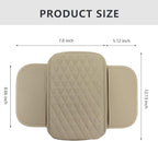 Car Center Console Cover,Microfiber Leather Car Armrest Cover Cushion with Storage Bags, Universal Car Armrest Storage Box Car Interior Accessories for Most Vehicles, Beige