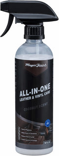 Magic Finish All-In-One Leather Conditioner & Vinyl Restorer (16 oz) – Non-Greasy Formula w/UV Shield – Nourishing Multi Surface Cleaner for Cars & Furniture – Leather Protector Spray (Coconut)