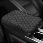 Car Armrest Cushion, Memory Foam Auto Arm Rest Box Protector with 2 Storage Bags, Waterproof Leather Center Console Cover Universal for Most Vehicles, Car Accessories (Black)
