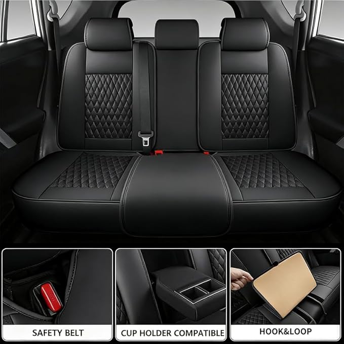 Car Seat Covers Full Set Custom Fit for Buick Encore GX 2012-2026 - Premium Faux Leather with Lumbar Support | Breathable, Waterproof, Anti-Slip, Durable (Black,Full Set)
