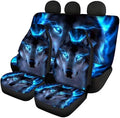 KEIAHUAN Cool Wolf Car Seat Cover Backrest Seat Protector Full Set of 4pcs Universal Car Interior Decorative for Women Ladies Gifts Fit Most Car,Truck,SUV,Van 4Pack Blue