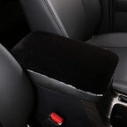Fluffy Furry Armrest Cover for Car, Auto Center Console Cover Pad Car Soft Console Pad Wool Fur Armrest Seat Box Cover Protector Universal Fit for Most Vehicle, SUV (Black)