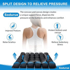 Sodurue Travel Cushion Airplane seat,Airplane seat Cushion for Long Flights,Press Type air Inflatable Wheelchair seat Cushion for Car,Office,Stadium,Ergonomic Comfort Support,Heavy Duty (49 Air Bag)