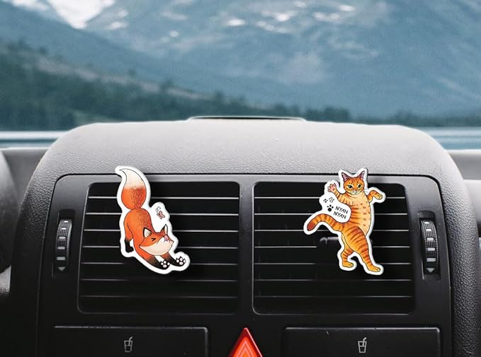 WIRESTER Fresh Scented Car Air Freshener Vent Clip, Decorative Accessories, Interior Decoration for Cars - Cute Animal Butt, Cute Dog Cat, Dog Butt Looking Back, Dog Lying