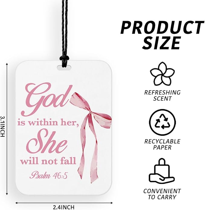 4 Pcs Pink Car Air Fresheners for Women Christian Car Accessories Religious Bible Air Freshener Cars Decor for Mirror Home Drawer