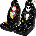 GENANY Nightmare Skellington Car Seat Covers Set of 2, Couple Breathable Front Seat Covers for Truck Sedan SUV, Movie Themed Car Accessories, Horror Gift for Women Men