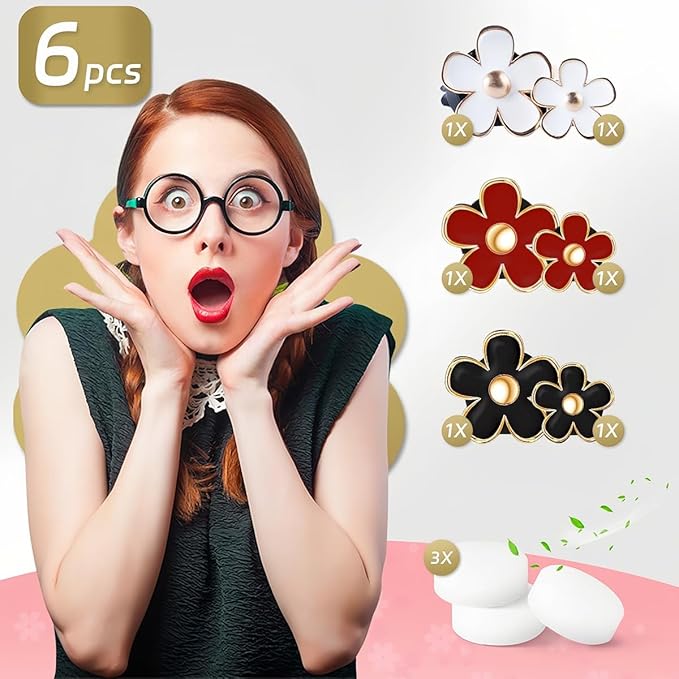 6 Pack Colorful Daisy Flower Car Air Vent Clips Car Air Outlet Freshener Clip for Car Interior Decoration Accessories (Black, White, Red)
