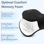 Car Lumbar Support Pillow and Neck Pillow kit for Back & Neck Pain Relief Ergonomic Memory Foam Car Seat Headrest & Lumbar Cushion with Adjustable Strap for Driving Seat/Office Chair Black