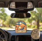 Outdoor Adventure Car Air Freshener 4 Pack Scented With Premium Oils By Fresh Fresheners (Happy Camper)