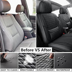 Front Seat Car Seat Covers Custom Fit for Ford Fusion 2007-2020 - Premium Faux Leather with Lumbar Support | Breathable, Waterproof, Anti-Slip, Durable (Black,Front Seat)