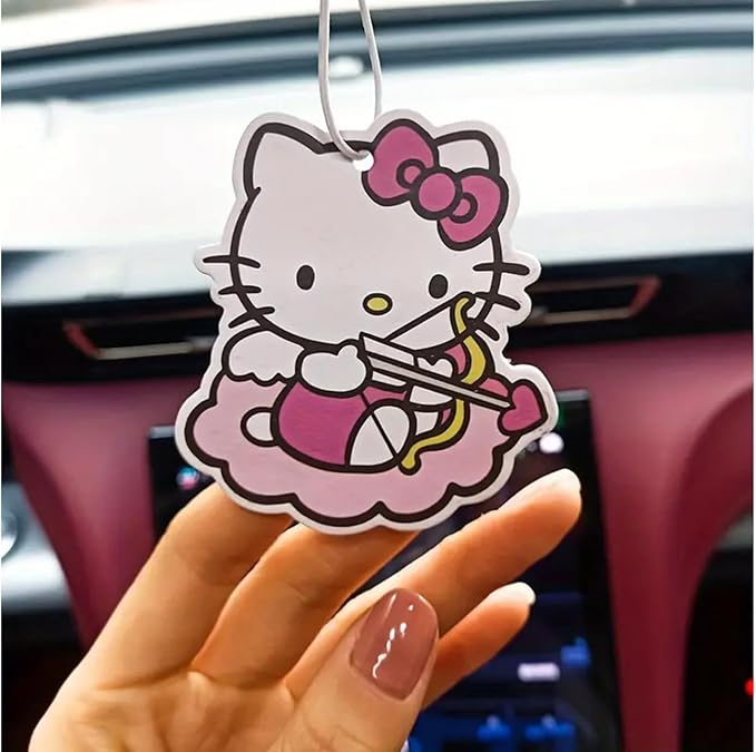 4 Pack Cute Car Air Freshener - Hanging Fresheners for Car Interior & Room Decorations, Funny Decor (Strawberry)